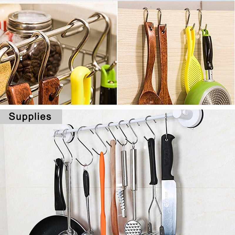 YourGift 30 Pack Heavy Duty S Shaped Hooks - Black Hanging Hangers for Kitchen, Bathroom, Bedroom and Office: Pan, Pot, Coat, Bag, Plants - Image 5